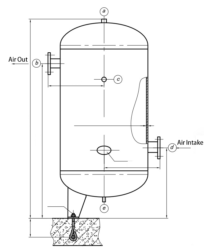 Parts of compressed air tanks